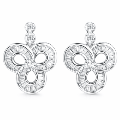 18k Gold Earrings, Studded with 0.32ct Natural Diamond 