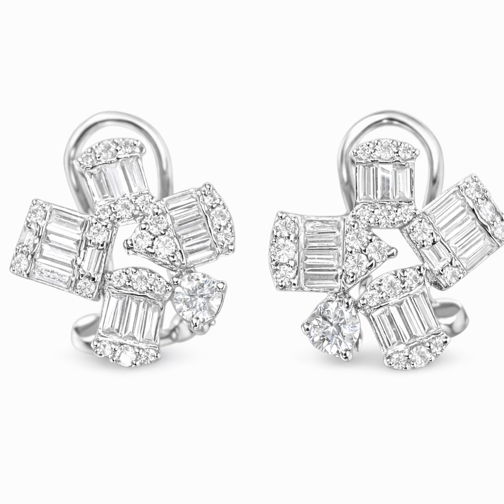 18k gold earrings set with 0.80ct natural diamond