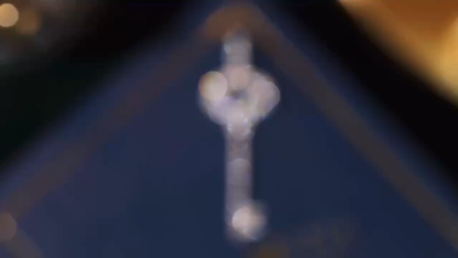 18k Gold Pendant in Key Shape, Inlaid with 0.25ct Natural Diamond (chain not included)