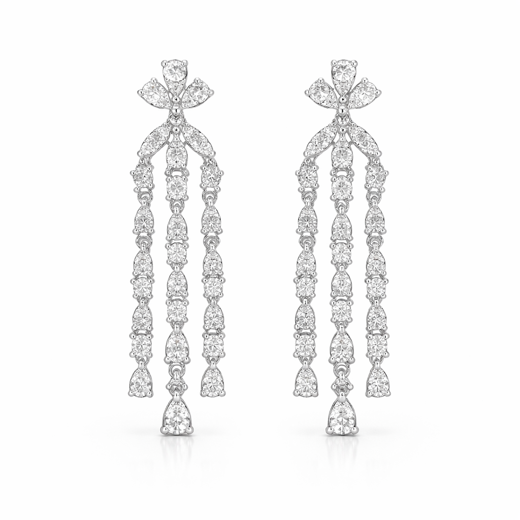 18k gold earrings set with 1.60ct natural diamond