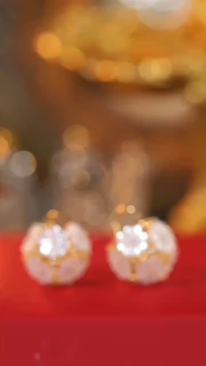 18k Gold Diamond Earrings, Flower Design, Shell Accent, Natural Diamond 0.36ct