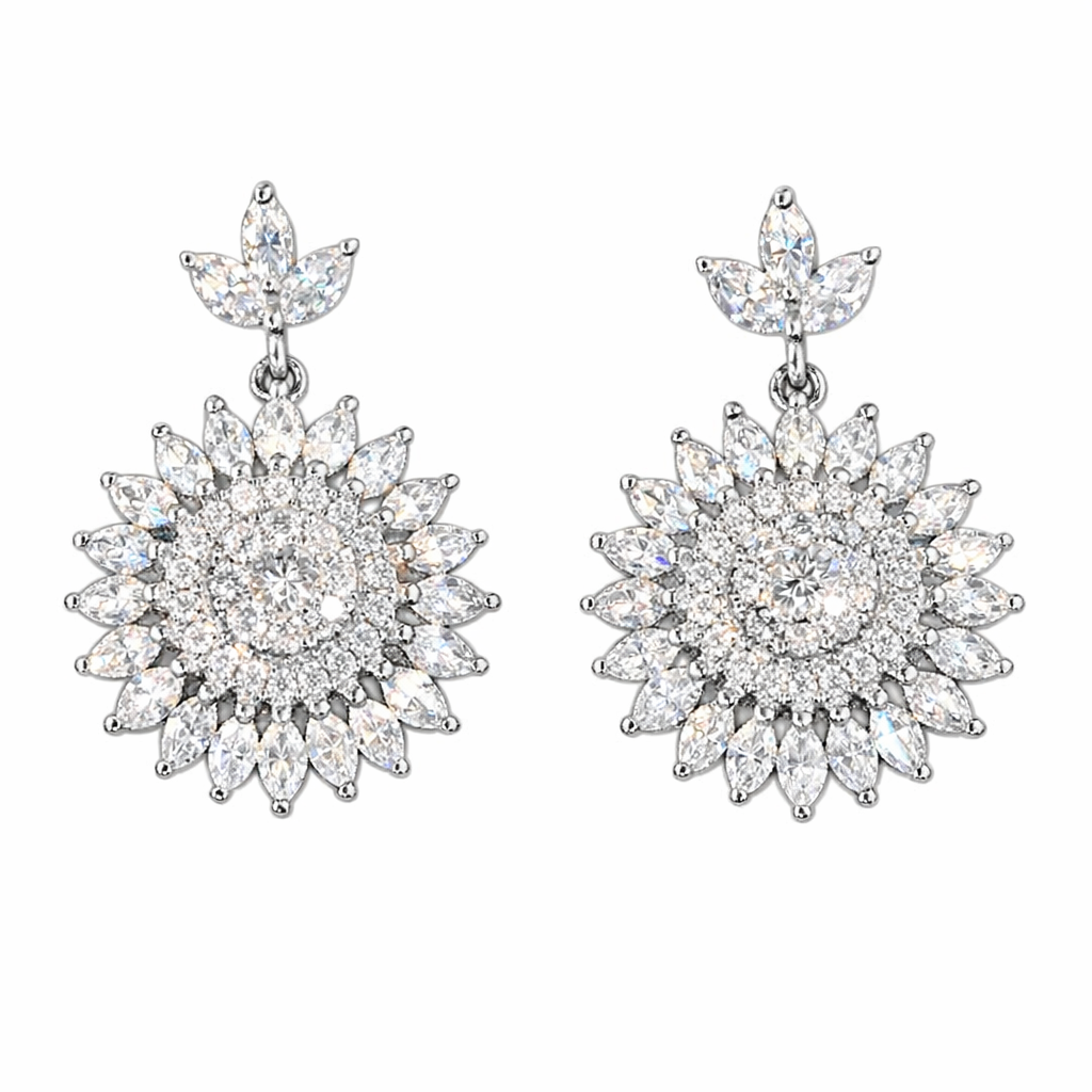 18k gold diamond earrings, featuring a natural diamond of 1.60 carats in a marquise cut.