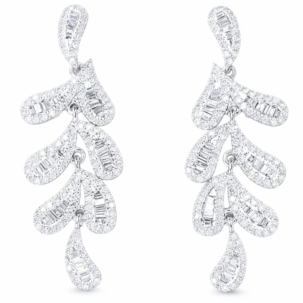 18k Gold Earrings, Studded with 0.80ct Natural Diamond 