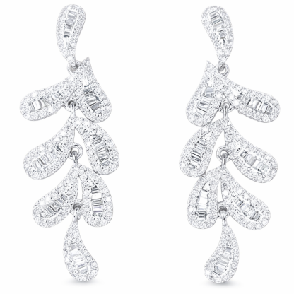 18k Gold Earrings, Studded with 0.80ct Natural Diamond 