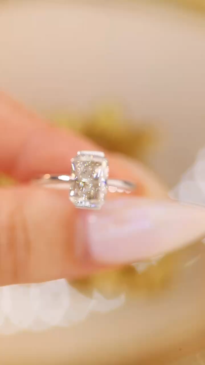 Women’s 10K Gold Engagement Ring - 2.00ct Lab Grown Radiant Diamond Channel Setting Style