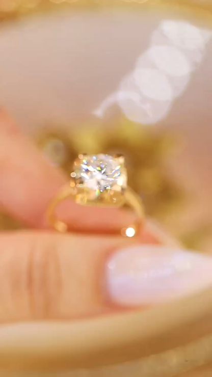 1.00 Carat Lab Created Diamond Bull Head Ring | 10K Gold Classic Wedding Jewelry