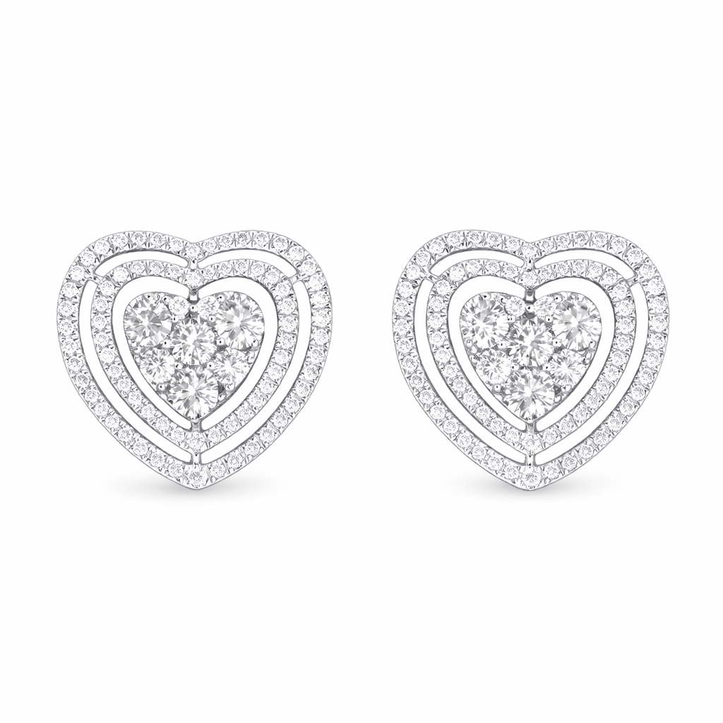 18k Gold Earrings with Three Wearing Styles, Inlaid with 1.00ct Natural Diamonds 