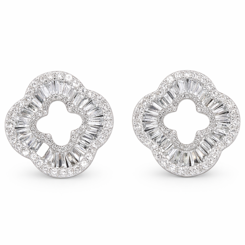 18k Gold Earrings, Studded with 0.50ct Natural Diamond 