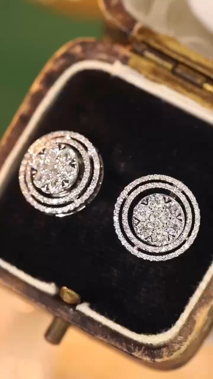 18k Gold Earrings with Three Wearing Styles, Inlaid with 1.00ct Natural Diamonds 