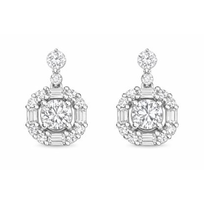 18k Gold Earrings Studded with a 0.74ct Natural Diamond