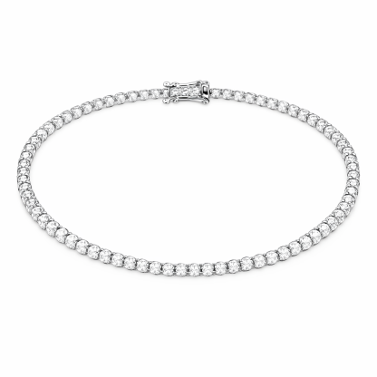 18k gold bracelet with natural diamonds; available in sizes of 1ct and 2ct; designed as a tennis bracelet.