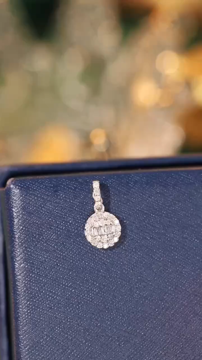 18k gold pendant, natural diamond 0.20ct (chain not included)