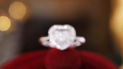 18K Gold Rings 0.30ct Natural Diamond Heart Stely 