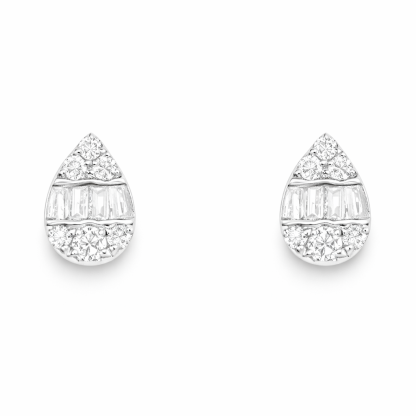 18k Gold Earrings, Studded with 0.20ct Natural Diamond 