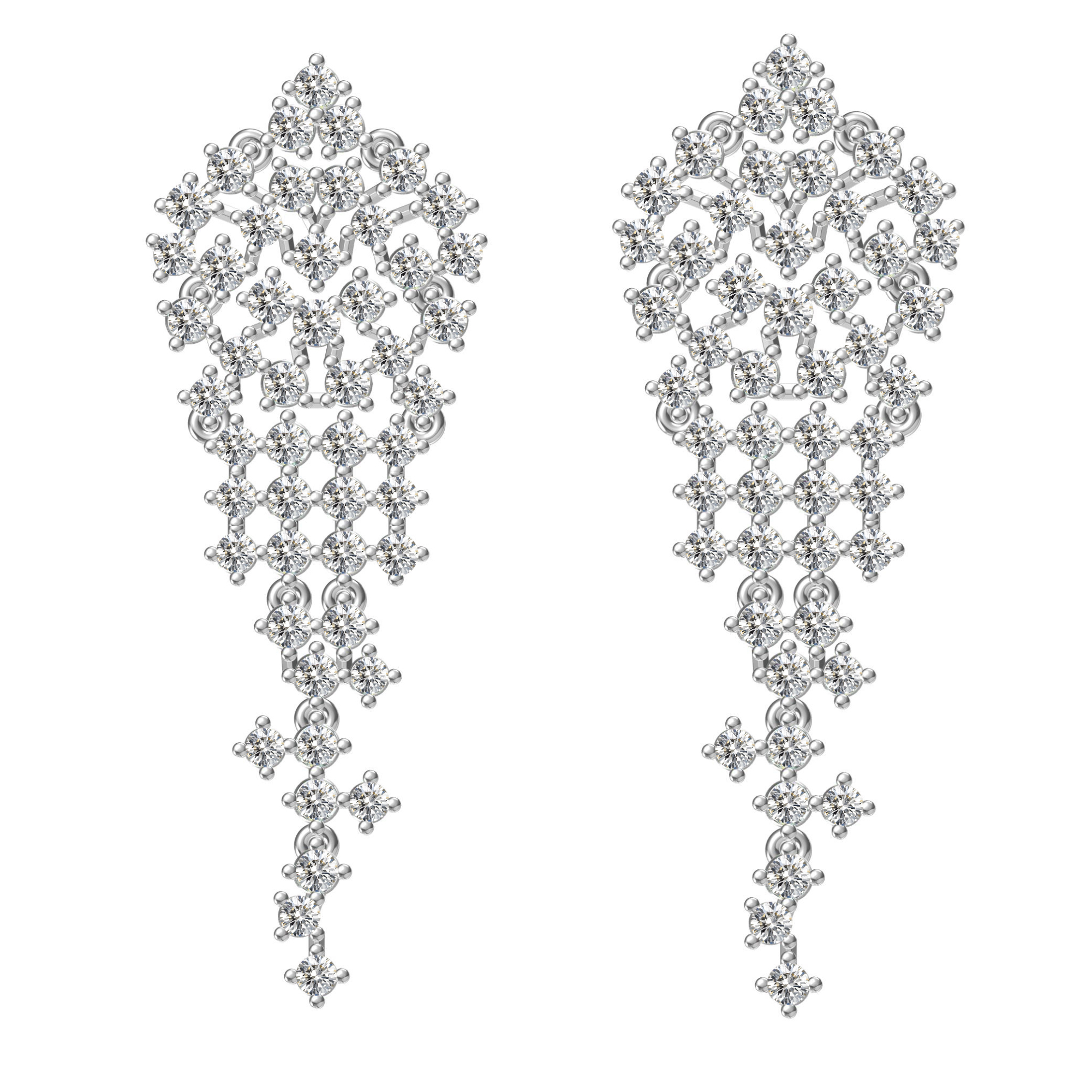 18k gold stud earrings set with 2.20ct diamond prongs