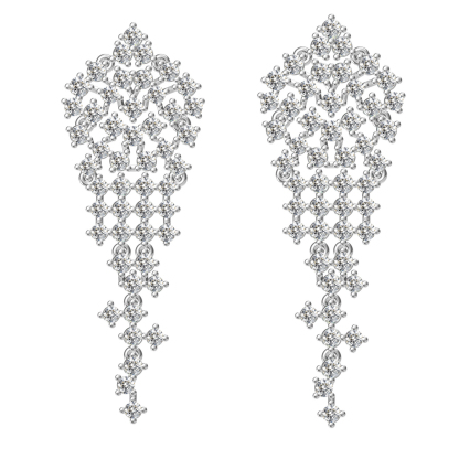 18k gold stud earrings set with 2.20ct diamond prongs