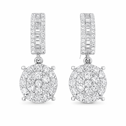 18k Gold Earrings Studded with 0.76ct Natural Diamond