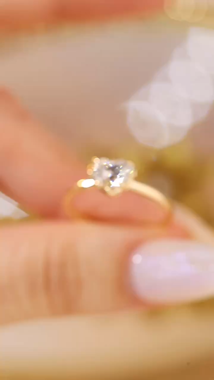 10K Gold Radiant Love · 1ct Heart Cut Lab Grown Diamond Ring