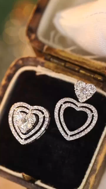 18k Gold Earrings with Three Wearing Styles, Inlaid with 1.00ct Natural Diamonds 