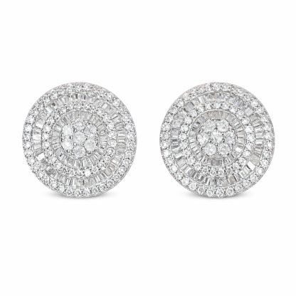 18k Gold Earrings, Studded with 1.10ct Natural Diamond 