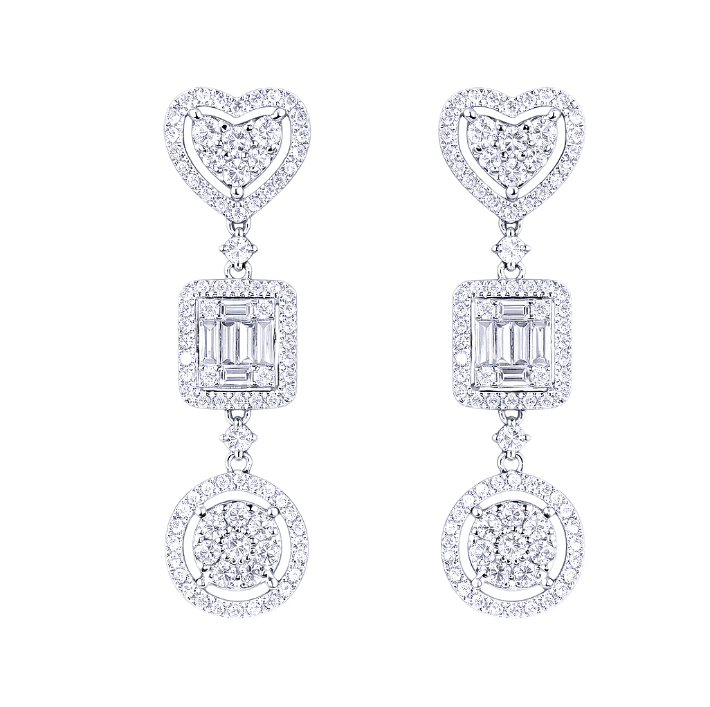 18k gold earrings set with 1.40ct natural diamond