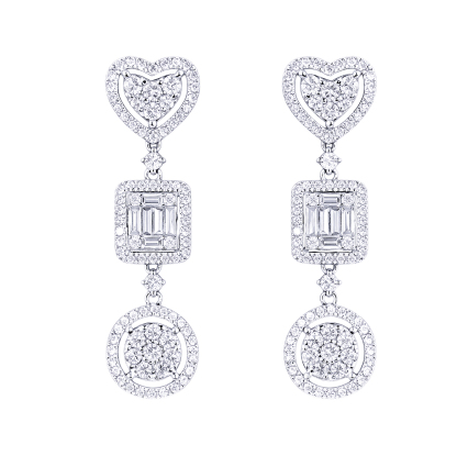 18k gold earrings set with 1.40ct natural diamond