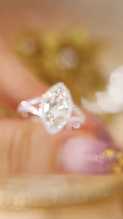 Classic Design + Maximum Shine: 3.00ct Lab-Created Marquise | 10K Gold Four-Prong + 0.40ct