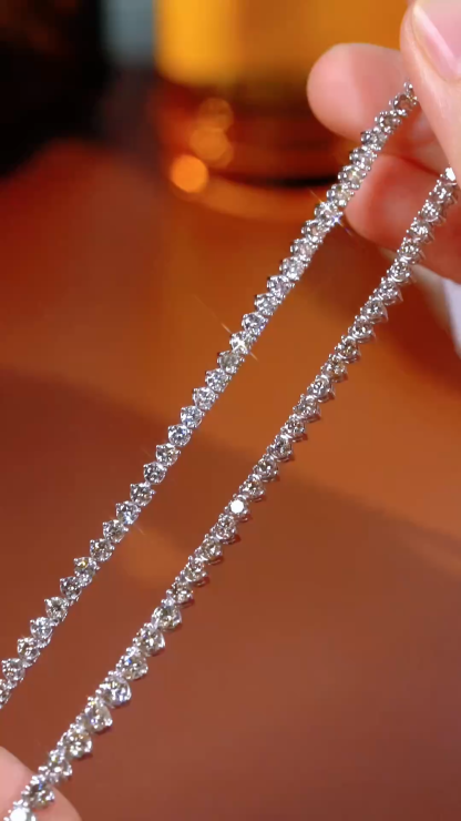 18k Gold Necklace with Luxury Diamond-Set Evening Gown Chain; Natural Diamonds totaling 12ct