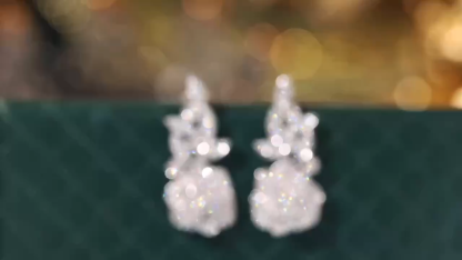 18K Gold Natural Diamond Stud Earrings | Cluster-Set 1.06CT Diamonds flowers roses
