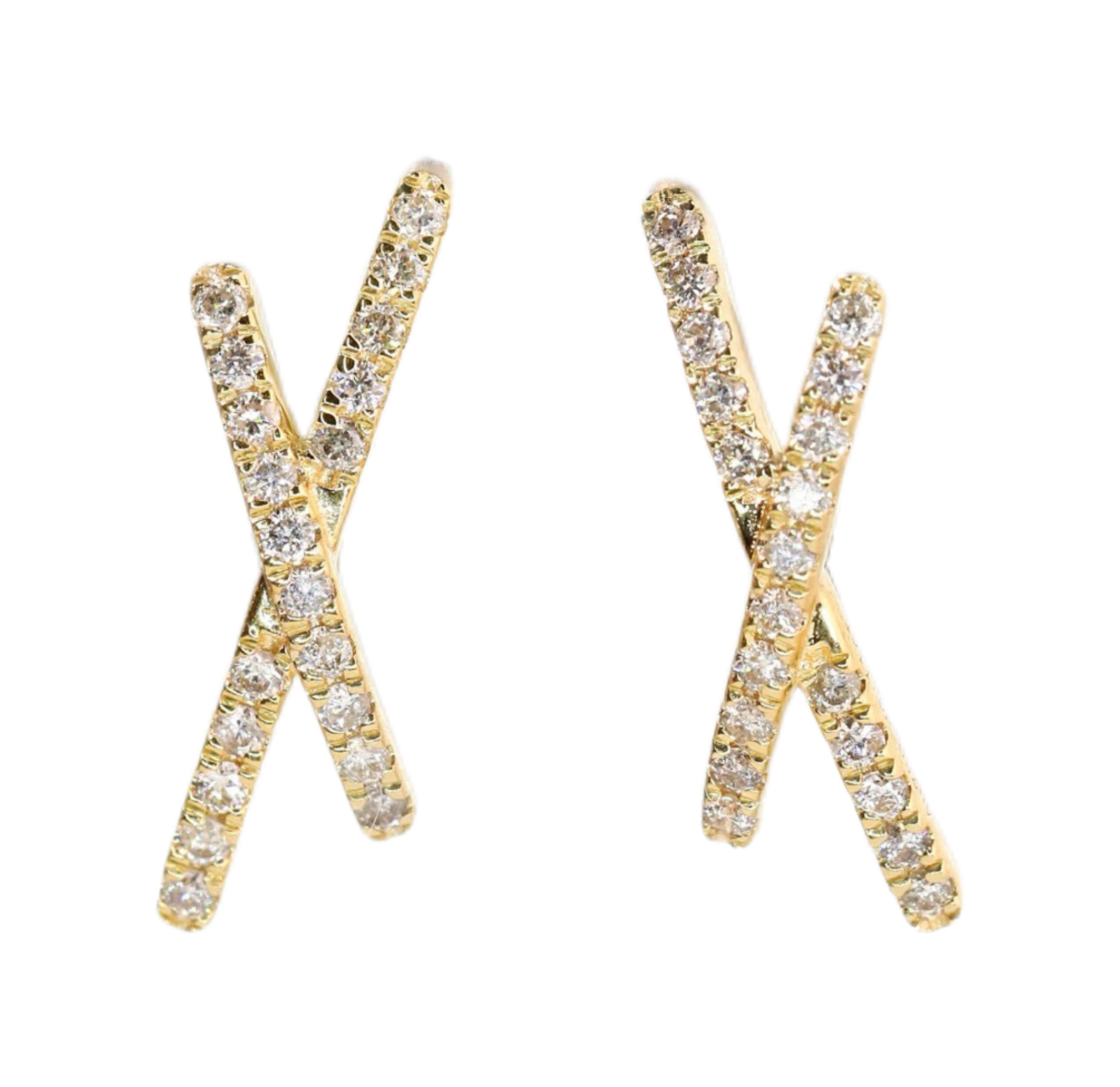 18k Gold Earrings Studded with 0.22ct Natural Diamond