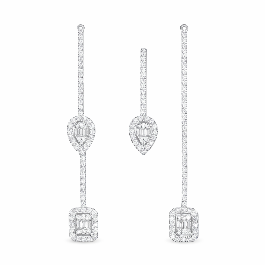 18k ear studs with two wearing options, inlaid with 1.16ct natural diamonds