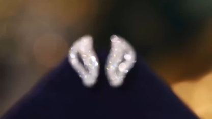 Leaves 18K Gold Natural Diamond Stud Earrings | Cluster-Set 0.24CT Diamonds 