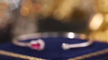 18k Gold Bracelet, Ruby Bracelet, Gourd Shape, 0.62ct Ruby, 0.18ct Natural Diamond