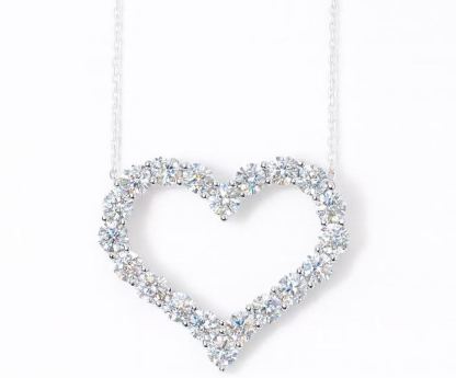 10kgold  Eternal Love · 1ct / 3ct / 5ct Lab Grown Heart Cut Diamond Necklace Collection