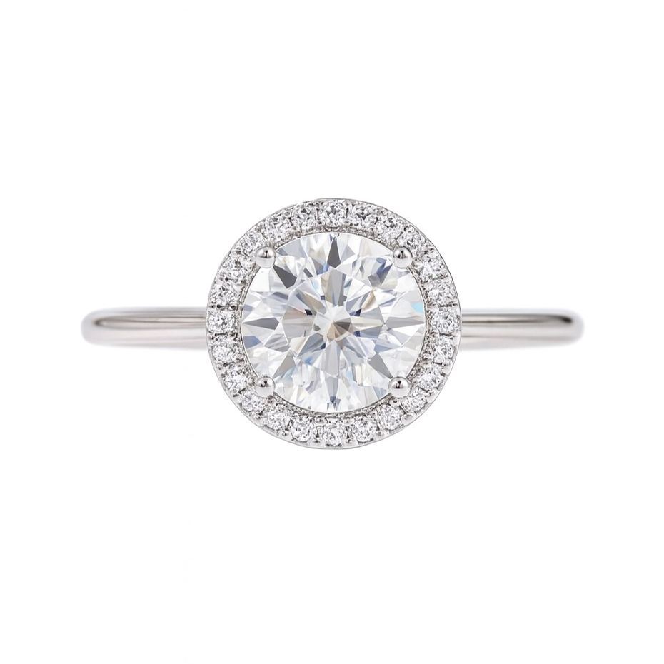  Halo Elegance · 2ct Lab Grown Diamond Ring with 0.20ct Accent Halo