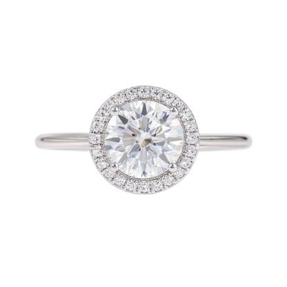  Halo Elegance · 2ct Lab Grown Diamond Ring with 0.20ct Accent Halo
