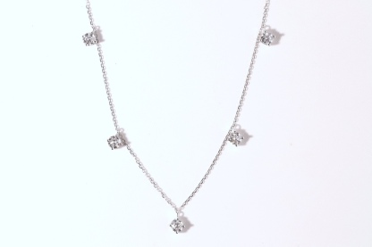 10Kgold Elegant Sparkle · 1ct Five-Stone Lab Grown Diamond Necklace