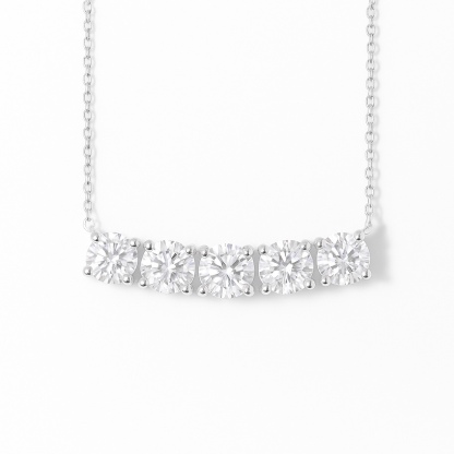 10K gold Smiling Radiance · 3.40ct Lab Grown Diamond Five-Stone Necklace