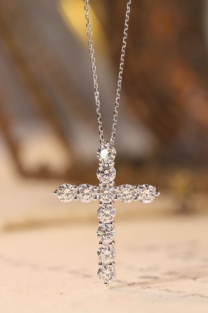 10K gold Faith & Light · 1ct Lab Grown Diamond Cross Necklace
