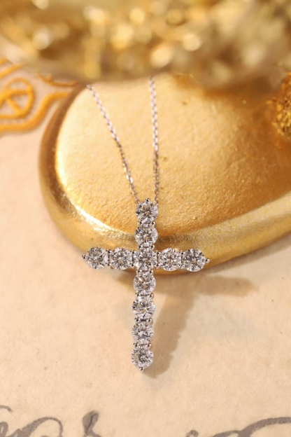 10K gold Faith & Light · 1ct Lab Grown Diamond Cross Necklace