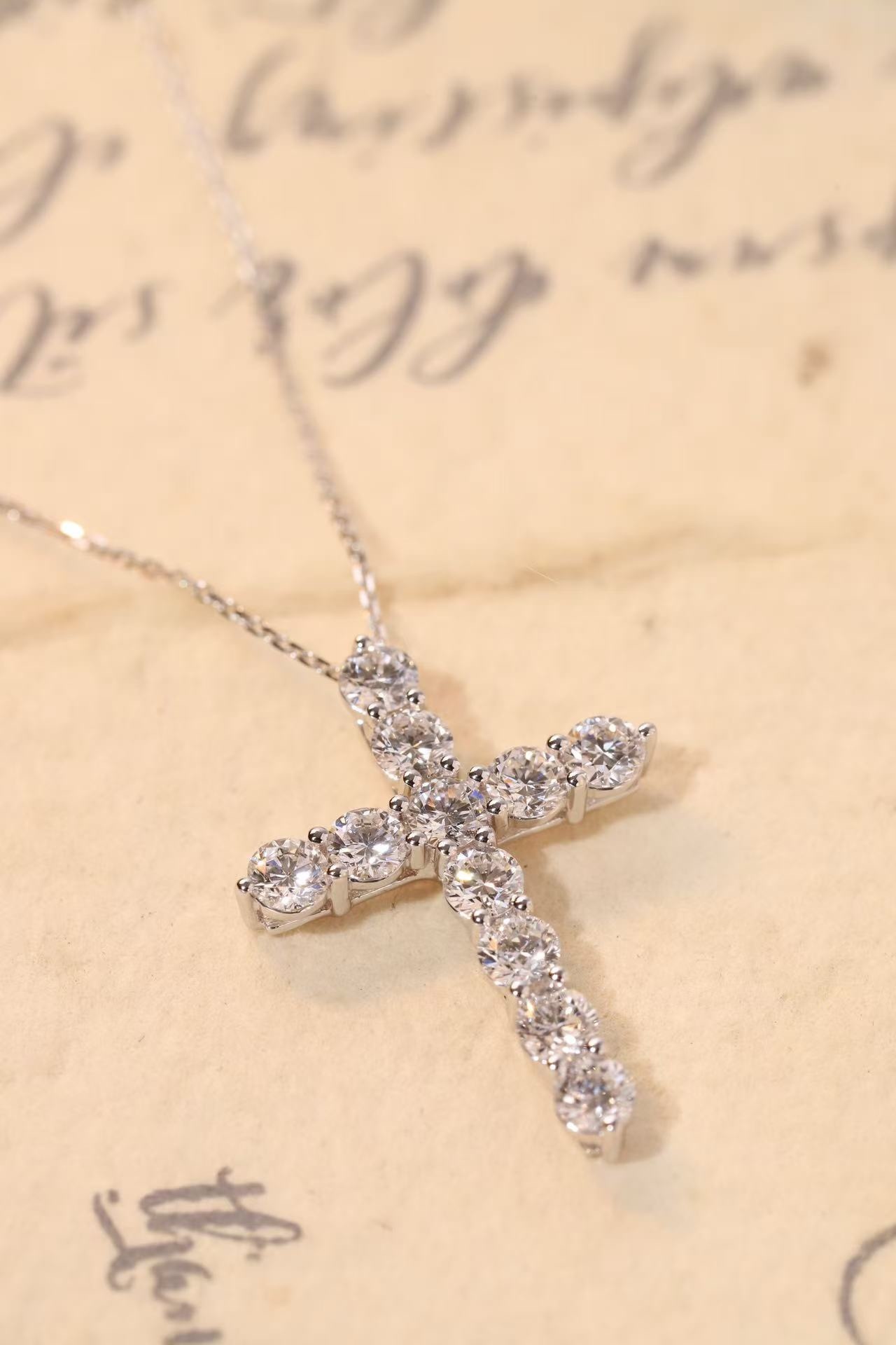 10K gold Faith & Light · 1ct Lab Grown Diamond Cross Necklace