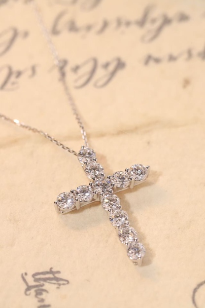 10K gold Faith & Light · 1ct Lab Grown Diamond Cross Necklace