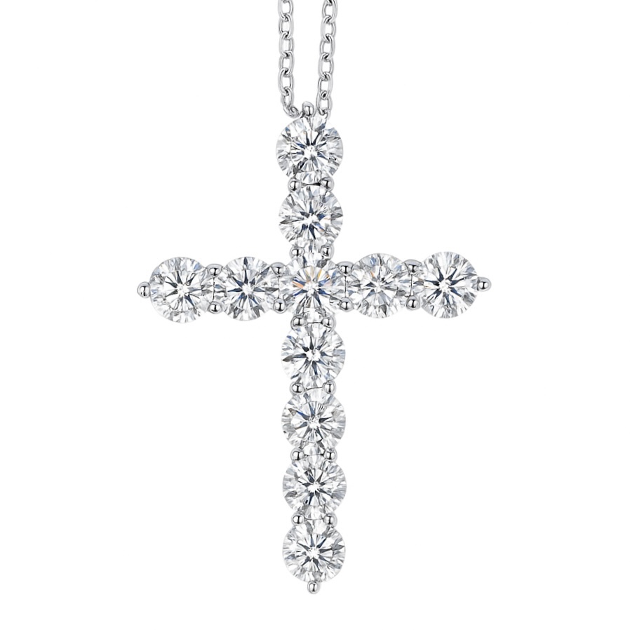 10K gold Faith & Light · 1ct Lab Grown Diamond Cross Necklace