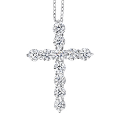 10K gold Faith & Light · 1ct Lab Grown Diamond Cross Necklace