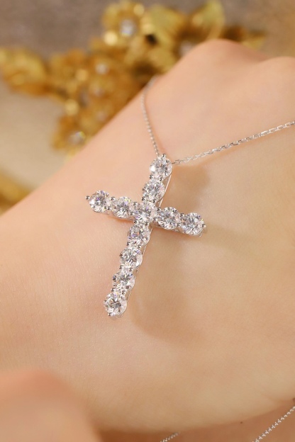 10K gold Faith & Light · 1ct Lab Grown Diamond Cross Necklace