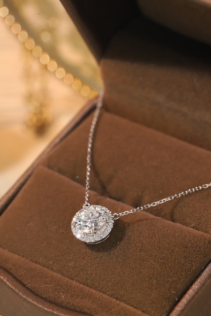 10K gold Radiant Halo · 1ct Lab Grown Diamond Pendant with 0.12ct Accent