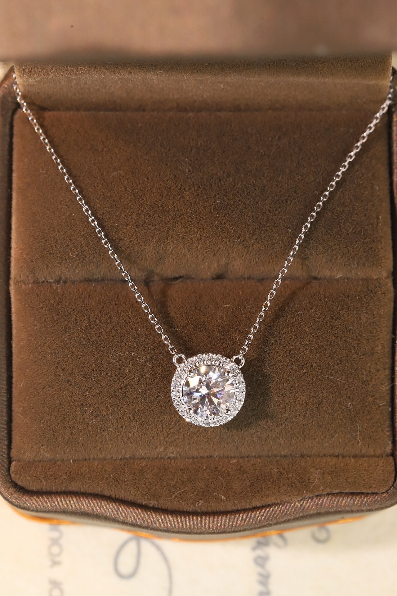 10K gold Radiant Halo · 1ct Lab Grown Diamond Pendant with 0.12ct Accent