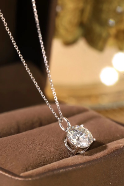 10k gold Pure Brilliance · 1ct Round Cut Lab Grown Diamond Necklace