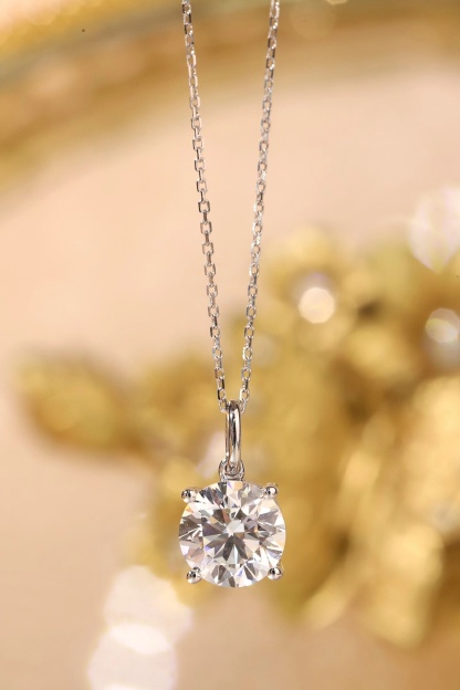 10k gold Pure Brilliance · 1ct Round Cut Lab Grown Diamond Necklace