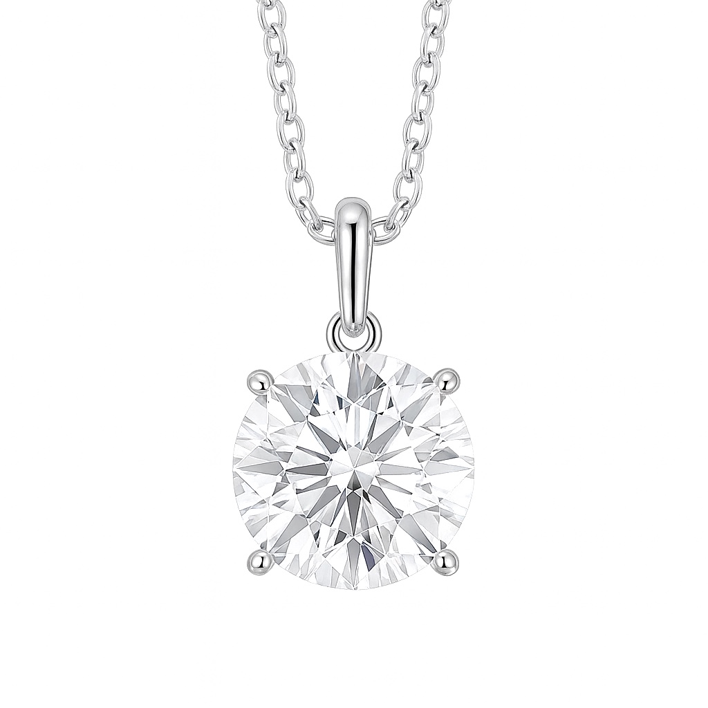 10k gold Pure Brilliance · 1ct Round Cut Lab Grown Diamond Necklace